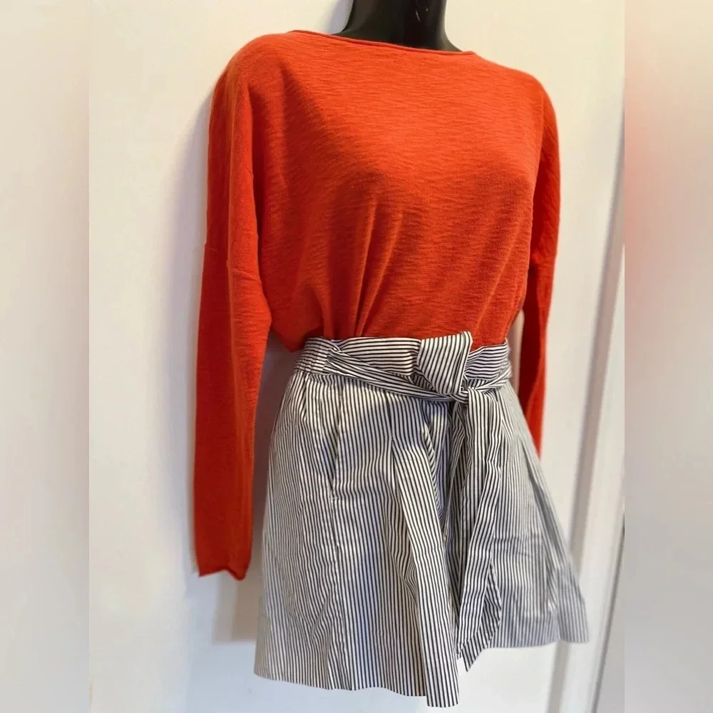 Vince Red Orange Long Sleeve Lightweight Sweater Womens - Picture 4 of 8